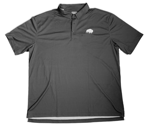 Embroidered Buffalo - Pique Polo Shirt - Black