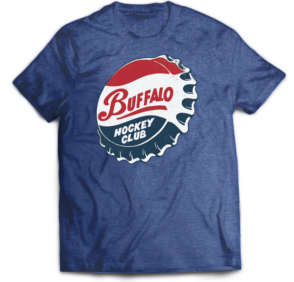 NEW - Buffalo Hockey Bottle Cap - Adult T-shirt