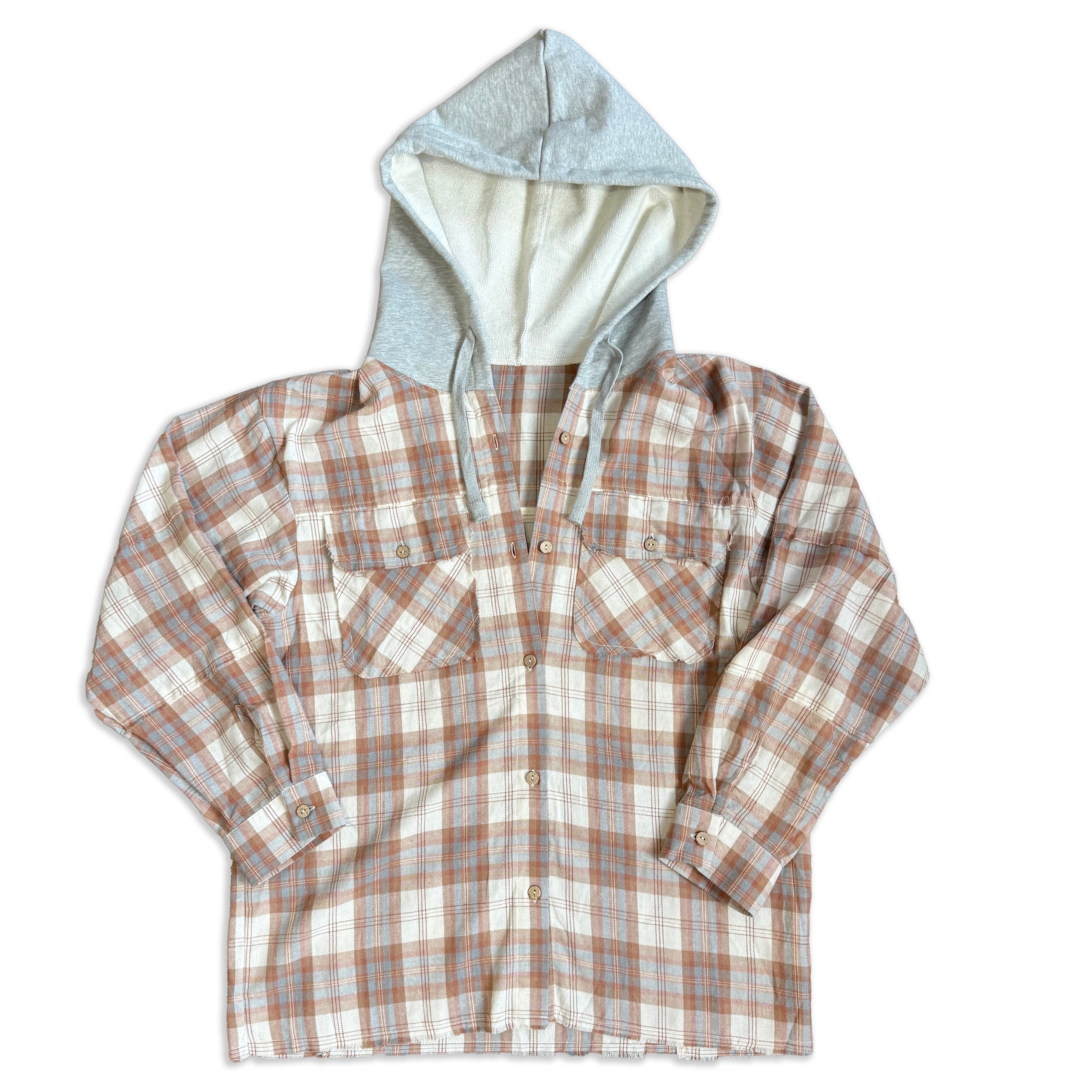 Lightweight flannel hoodie sale