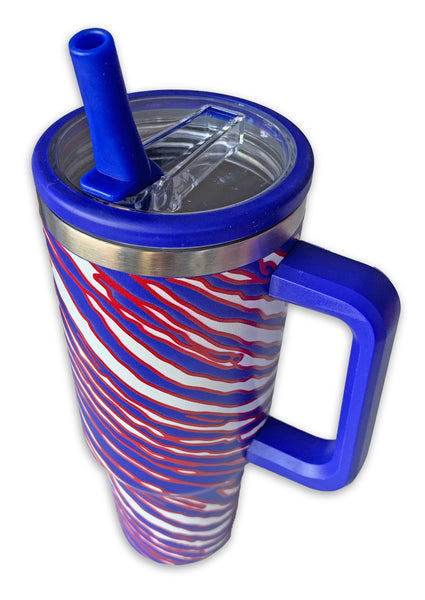 Mafia Stripes - 40oz Stainless Steel Tumbler with Flip Top & Straw