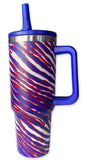 Mafia Stripes - 40oz Stainless Steel Tumbler with Flip Top & Straw