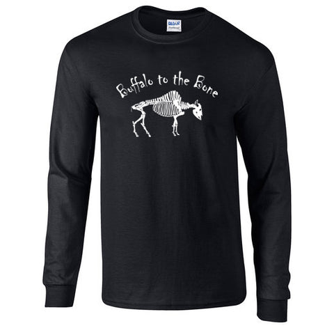 Buffalo To The Bone - Adult Long Sleeve T - Black