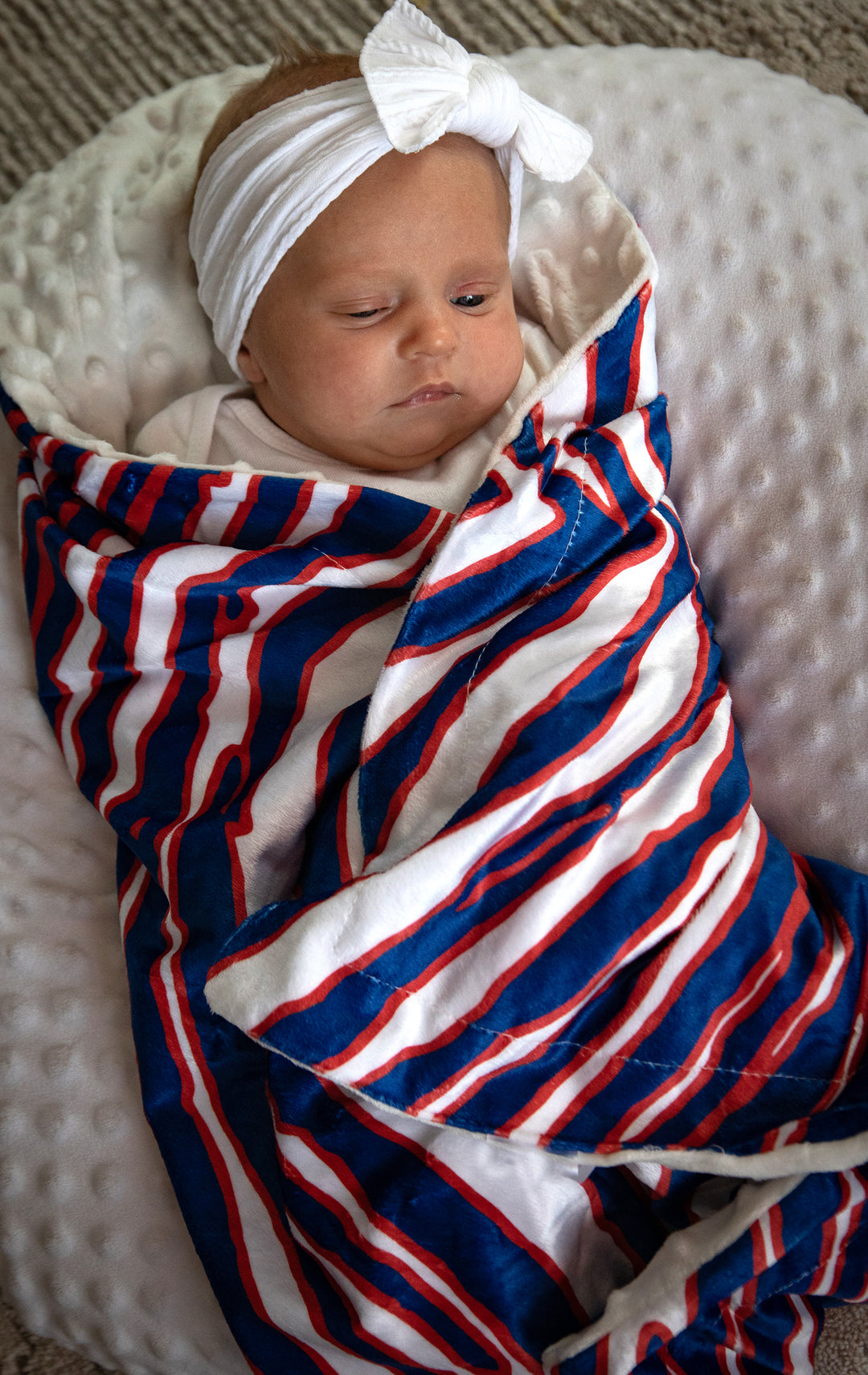 Mafia Stripes - 30" x 40"  Minky Fleece Baby Blanket