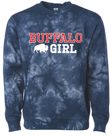 Buffalo Girl - Tie Dye Blue Crewneck Sweatshirt