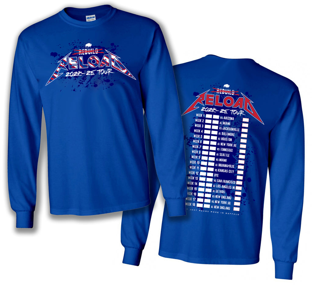 Reload - 2024-25 Buffalo Bills Schedule shirt - Buffalo Bills T-Shirt –  Store716